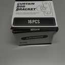 MUAKIOY (16 Pack) Gold No-Drill Curtain Rod Brackets, Self-Adhesive Adjustable Hooks for 0.5''-1.3'' Curtain Rods, Stick-On Wall Holders with Damage-Free Installation