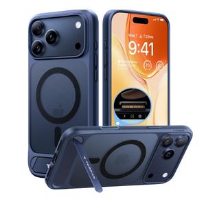 TORRAS for iPhone 17 Pro Case with Strong Magnetic & Stand, Fit for MagSafe, MilGrade Protection, Builtin Kickstand, Camera Control, Translucent Shockproof Slim 17 Pro Cover Ostand, Deep Blue