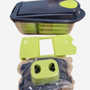 Mueller Pro-Series All-in-One, 12 Blade Mandoline Slicer for Kitchen, Food Chopper, Vegetable Slicer and Spiralizer, Cutter, Dicer, Grater, Kitchen Gadgets Sets with Container, Black Green