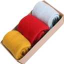 3 Pairs Wool Cashmere Socks For Women Winter Casual Dress Warm Thicken Sock Gifts (Multi-red)