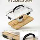 Charcuterie Board with Lid & Ice, Upgraded 6 Snap Laches, Sauce Cup Included, Large Portable Cheese Tray with Handle, Serving Tray for Picnic & Pool, House Warming Gifts New Home (Black)