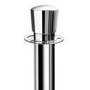 New Star Foodservice 54743 Tulip Top Stainless Steel Stanchions, Set of 2 Posts with 1 of 79.5-Inch Red Velvet Rope