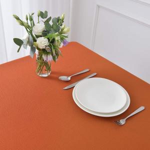 maxmill Square Jacquard Tablecloth Water Resistance Antiwrinkle Spill Proof Textured Table Cloth, Decorative Fabric Table Cover for Buffet Banquet Parties Event Holiday Dinner, 50 x 70 Inch, Rust