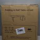 Luonty 4ft Folding Table - Heavy Duty with Handle Portable Plastic Foldable Table for Indoor/ Outdoor Events, Camping, Parties, and More – Sturdy Steel Legs, Compact & Easy to Store (4 FT)