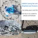 Lawaia Cast Net with Lead Sinkers Fishing Throw Nets Hand Castnet Shrimp Bait Traps 1/2 inch Mesh for Freshwater Saltwater with 3ft/4ft/5ft/ 6ft/ 7ft/ 8ft/ 9ft/ 10ft/ 11ft/ 12ft Radius