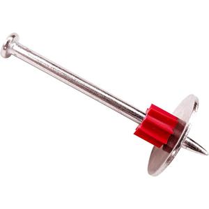 2-1/2" Powder Actuated Fasteners with 1" Washer .300 Head .145" Shank for Powder Fastening & Power Framing systems, 100 Pack