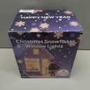 Christmas Snowflakes Window Lights, 5 Pack 72 LEDs Waterproof Hanging Battery Operated Christmas Decoration with Timer for Indoor Outdoor Xmas Home Winter Party Patio Bedroom Decor, Warm White