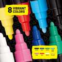 Posca Paint Markers, 5M Medium Acrylic Markers with Reversible Tips, Artist Recommended For Gifts, Fabric, Metal, Glass, Wood and Canvas, Assorted Colors, Set of 8