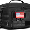 RalChyez Tactical Lunch Box, 13L Large Insulated Lunch Bag MOLLE Webbing Leakproof Thermal Cooler with Shoulder Strap Lunch Pail for Adult Men Women Office Work Camping Picnic Travel Black