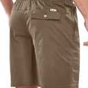 NORTHYARD Mens Casual Cotton Shorts 9 Inch Hybrid Golf Work Board Shorts with Zipper Pockets Quick Dry (Beige, M)