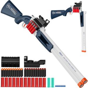 Toy Gun Double Barrel Shotgun Toy with Ejecting Shells and 40 Soft Bullet Darts, Toy Foam Blaster Foam Dart Blaster with Scope for Kids, Youth, Teen, Boys-Holiday for 8-12 Year-Blue