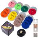 4 Inch Diamond Tile Polishing Pads for Grinder Polisher, 15 PCS Wet Dry Concrete Polishing Pads Kit including 5/8-11 Rubber Backer Pad and 30-3000 Grit Polishing Pad for Marble, Granite Polishing (15)