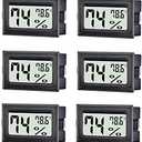TASOGEN 6 Pack Mini Digital Thermometer Hygrometer,Indoor Temperature and Humidity Gauge Meter Monitor Fahrenheit (℉) for Home,Greenhouse,Jars