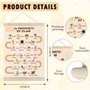 Welshower Islamic Nursery Poster Hanger Frame, 25 Prophets in Islam Arabic Educational Wall Art Prints Decor for Muslim Kids Room Nursery Playroom Classroom, 12x16 Inch