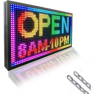P10 Outdoor Scrolling Led Sign 27X14 WIFI Control Full Color with High Brightness and New SMD Technology led sign Programmable for Store Business board