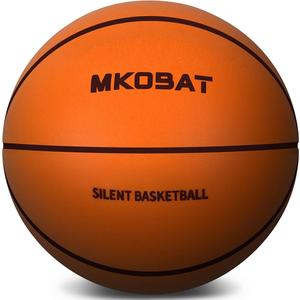 Mikosat Basketball Size 7 (29.5"), Soft Foam Indoor Basketball for Quiet Dribbling and Training, Grooved Airless Pro PU Foam Ball, Soundless Indoor Activities