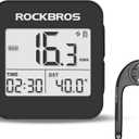 ROCKBROS GPS Bike Computer with Mount, Cycling Computer with Automatic Backlight, Bicycle Odometer IPX6 Waterproof and 600mAH Battery Large Display Screen