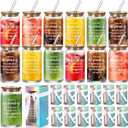 Layhit 12 Set Employee Appreciation Gifts Bulk You Are Awesome Glass Cups for Staff Coworker 16 oz Can Shaped Beer Glass with Lids Straws Brushes Boxes Ribbon for Nurse Teachers Day Housekeeping Week