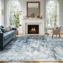 6x9 Ft Large Area Rugs for Living Room, Soft Non-Slip Washable Rugs Modern Abstract Pattern Carpet for Bedroom Indoor Floor Nursery Home Decor (Blue)