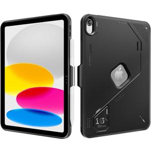 ProCase Soft TPU Case for iPad (A16) 11th Generation 2025 11 Inch/ 10th Gen 2022 10.9 Inch, Ultra-Slim Anti-Slip Shockproof Rugged Cover with Pen Holder for iPad 11/10 -Black
