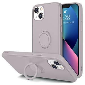 Hython for iPhone 13 Case with Ring Stand [360° Rotatable Ring Holder Magnetic Kickstand] [Soft Microfiber Lining] Slim Shockproof Rubber Protective Phone Case Cover for Women, Lavender