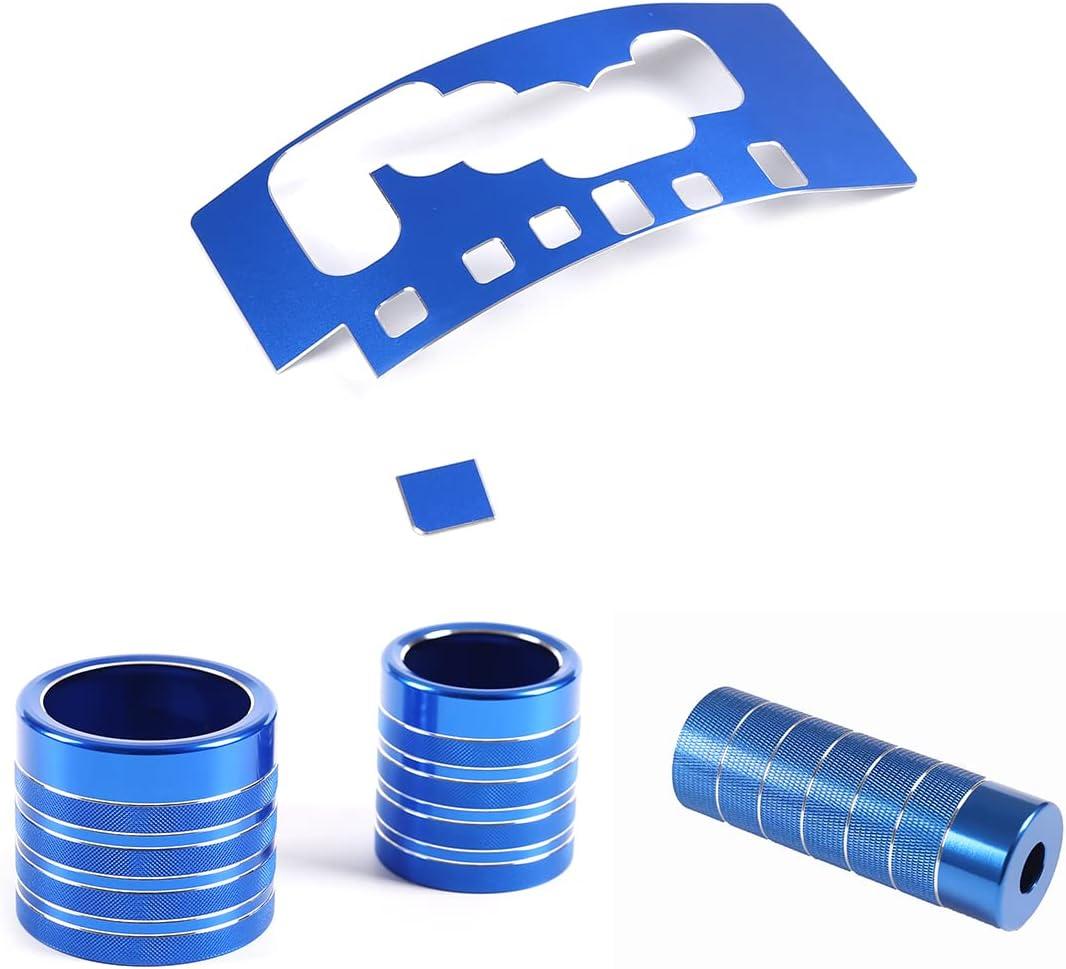 Suitable for Toyota FJ Cruiser 2007-2021 Handbrake Cover and Gear Shifter Head Cover, Gear Shift Panel Trim Cover Sets, Aluminum Alloy Interior Center Console Decoration Protection, 3PCS (Blue)