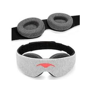Dry Eye Sleep Mask – 100% Blackout Sleep Goggles for Dry Eyes, Adjustable Hydrating Eye Mask for Sleeping, Soft Silicone Moisture Goggles for Men & Women, Great for Travel, Shift Work, GrayishWhite