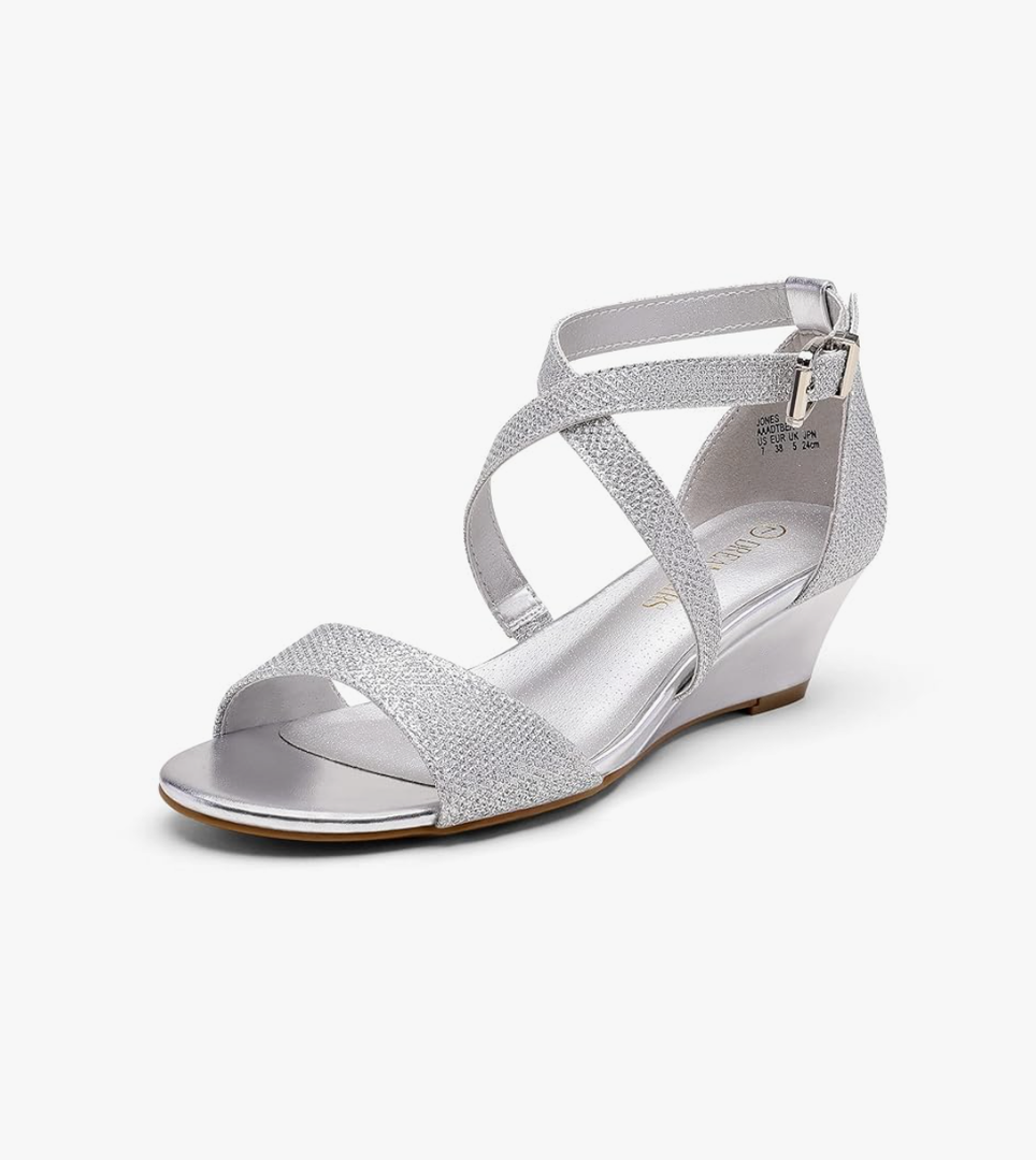 DREAM PAIRS Women's Low Wedge Sandals Ankle Strap Heel Sandal Open Toe Wide Dress Summer Shoes Size 10