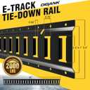 E Track 4'2 Pack with Powder-Coated Steel Trailer Tie Down for Garages, Trucks, Pickups, and Vans, E-Track Rail Reliable Cargo Restraint (Screws Not Included)