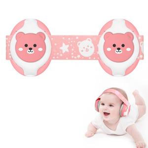 Baby Ear Muffs,25dB Infant Noise Cancelling Headphones for Babies 0-36 Months with Adjustable Headband Infant Ear Protection,Ideal Baby Travel Essentials for Outdoor,Sleep,Airplane & Music Festivals (Pink)