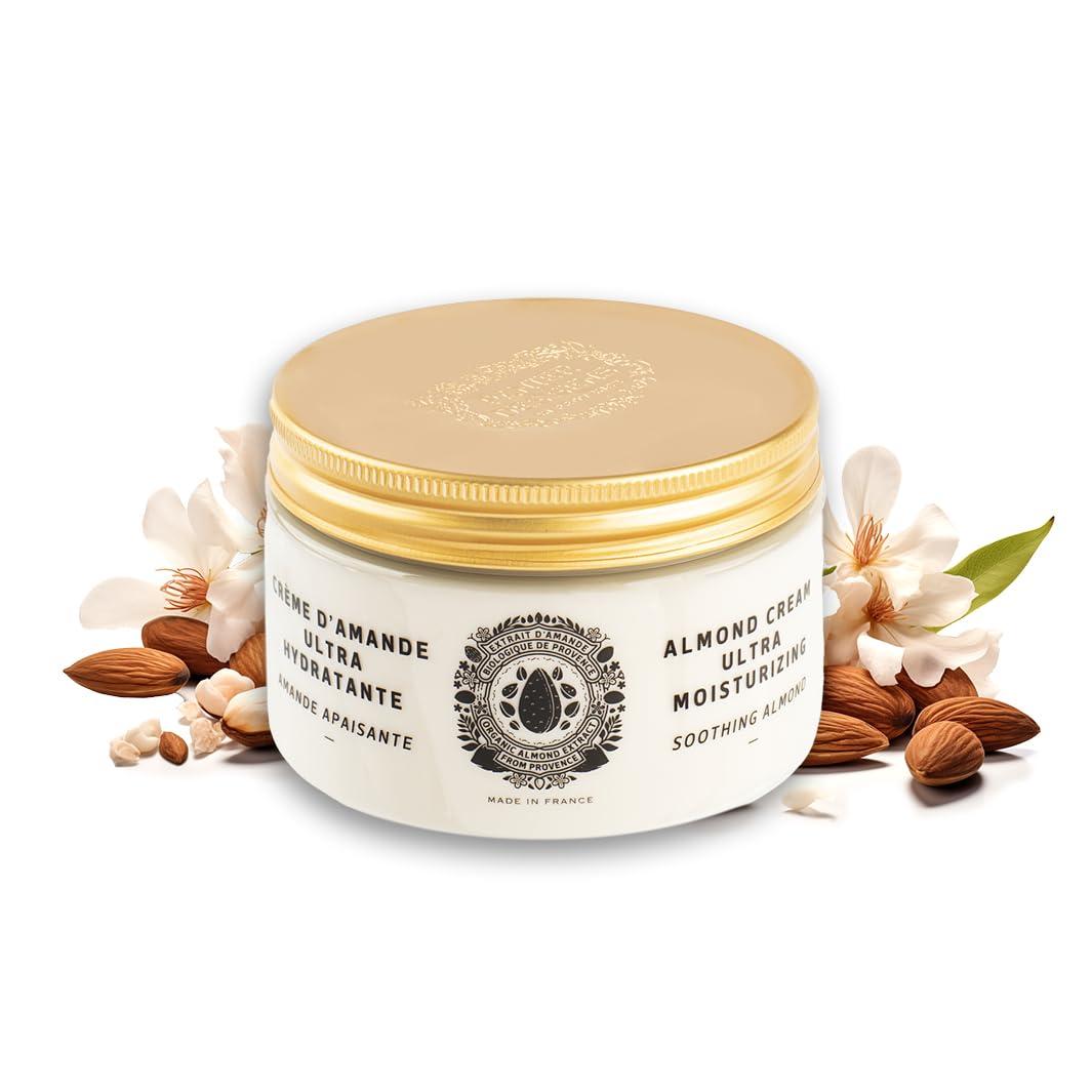 Panier des Sens - Sweet Almond Ultra Rich Body Cream for Women - Hydrating Body Moisturizer for Dry Skin - Body Butter with Shea Butter & Organic Almond - 99% Natural Ingredients Body Care - 8.45 Floz