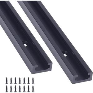 Aluminum T Track, 2 Pack 48 Inch Universal Double Cut Profile T Track, with Predrilled Mounting Holes and Screws, for Woodworking Jigs and Fixtures, Drill Press Table, Router Table, Workbench