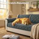 Smiry Fuzzy Couch Cover for Dogs, Non Slip Washable Pet Sofa Cover, Scratch Proof Hair Resistant Plush Sofa Slipcover, Pet Friendly Couch Cushion Protector for Cat, Dark Grey, 27.6" x 27.6"