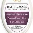 Bath Royale Elongated Toilet Seat BR501-01 Quiet Close, Stain-Resistant and Easy to Keep Clean, Heavy Duty, Fits All Toilet Brands, Executive Series -Biscuit/Linen