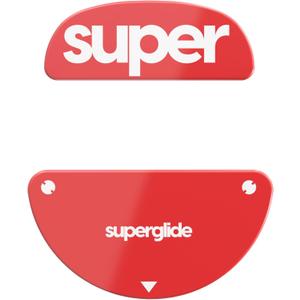 Superglide2 - New Controllable Speed Textured Surface Smoothest Mouse Feet/Glides Made with Ultra Strong Glass Smooth and Durable Sole for EndGameGear XM2-WE [RED]