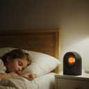 Decorative Night Light with Bluetooth Speaker | Cute Desktop Decor, Portable & Rechargeable, 4 Color Modes + White Noise | Ideal Gift for Home, Office, Travel |Black