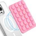 Velvet Caviar Suction Cup Phone Case Mount Compatible with MagSafe Devices Only - Magnetic Silicone Sticky Phone Grip Holder for iPhone Back of Phone - Mirror Gripper (Pink)