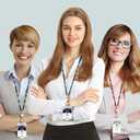 Lanyards for ID Badges for Women Cute,Teacher Lanyard for Women Retractable Natural Crystal Beaded Lanyards for Keys (Apatite)