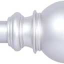 Kenney KNM80763 Bryce Ball End Standard Decorative Window Curtain Rod, 66-120" Adjustable Length, Satin Nickel Finish, 3/4" Diameter Steel Tube