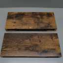 QEEIG Floating Shelves for Wall Bathroom Shelf Bedroom Kitchen Living Room Farmhouse Small Book Shelf 16 inch Set of 2, Brown (015-BN2)