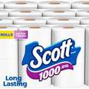 Scott 1000 Toilet Paper, 32 Rolls, Septic-Safe, 1-Ply Toilet Tissue , White