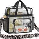 Bagenius Clear Bag Stadium Approved, 12x6x12 Clear bag for Stadium Events, Women's Top-Handle Bags for Concert Festival Work