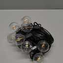 Outdoor String Lights 25 Feet G40 LED Patio Lights, Plug-in, 13 Plastic Edison Bulbs(1 Spare), Waterproof Connectable Hanging Light for Backyard Porch Balcony Party Decor, E12 Base, Black