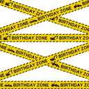 Nuanchu 2 Rolls 3'' x 98 Feet Birthday Zone Construction Party Tape Decorations Construction Birthday Party Supplies Favors for Kids Classroom Room Decor(No Stickiness)