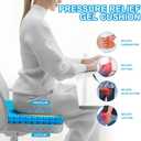 Gel Seat Cushion for Long Sitting - 16.5" x 14.5" x 2.4" (Extra ThickSoft) Gel Cushion for People Over 185 lbs, Pressure Relief Cushion for Office Chair, Egg Cushions for Wheelchair, Gel Pad for Car