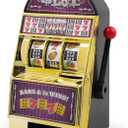 Slot Machine Money Bank for Adults (8.3 * 4.2 * 3.9inch), Lucky Seven Casino Games Toy Piggy Bank with Flashing Lights and Jackpot Sounds for Party and Family-Purple