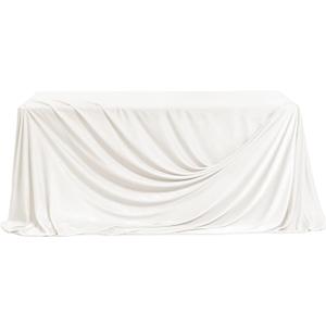 Ling's moment White Wedding Table Cloths in Premium Crumpled Velvet, 9ft x 11ft, Fits 4ft/6ft Rectangular/Round Sweetheart&Head Table for Wedding Reception, Bridal Shower, Birthday Decoration,Banquet 