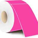 STARLIBOO 3"X5" Rectangle Neon Colored Labels, Removable Moving Labels for Boxes, Permanent Warehouse Moving Stickers Square Label (250Labels, Fluorescent Rose Red)