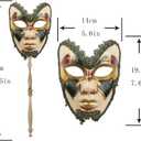 YU FENG Venetian Masquerade Mask Set, Adult Carnival Costume Mask on Stick for Mardi Gras, Masquerade Ball & Party Decor