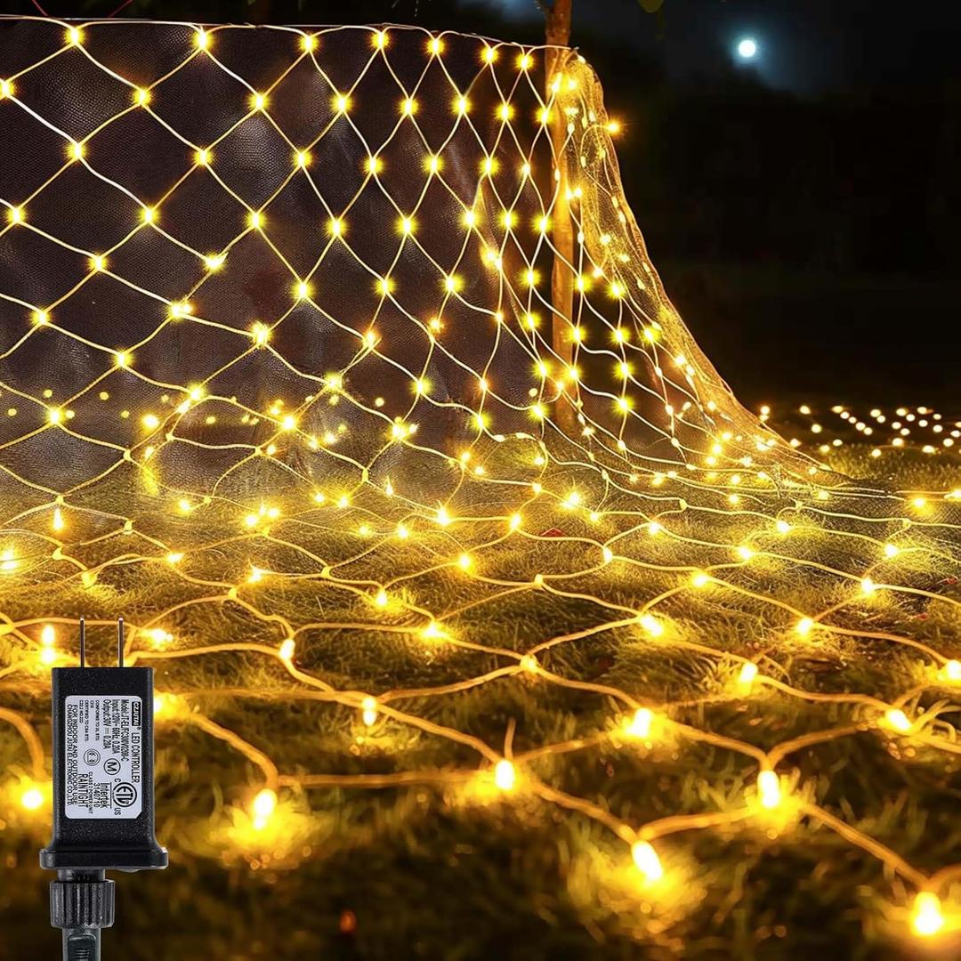 LitHome 21ft x 5ft Christmas Net Lights, 360 LED Mesh Fairy String Lights with 8 Modes, Connectable Plug in Waterproof Mesh Lights for Bushed,Trees,Yard,Patio,Garden Decorations(Warm White)